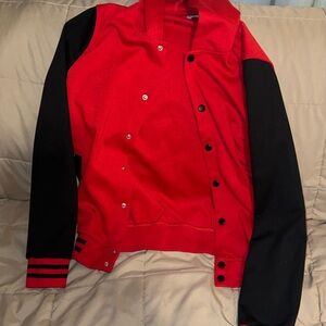 Classic Red and Black Men's Bomber Jacket